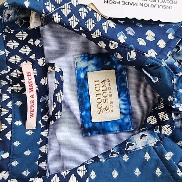 Scotch & Soda Printed QuiltedOvershirt in Blue for Men size small - Picture 5 of 11